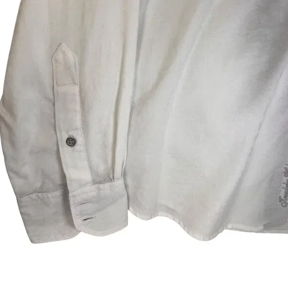 Robert Graham White Button Up LS Shirt Contrasting Collar Cuffs Classic - Picture 14 of 16